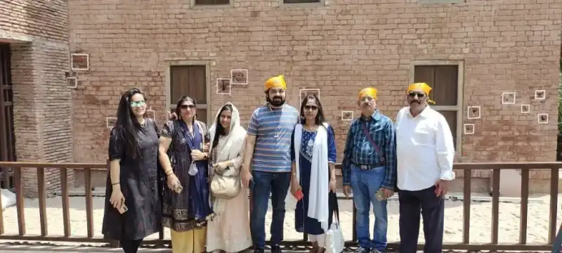Family group photo at Golden Temple complex