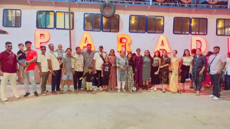 Tour Group on sandy beach Goa