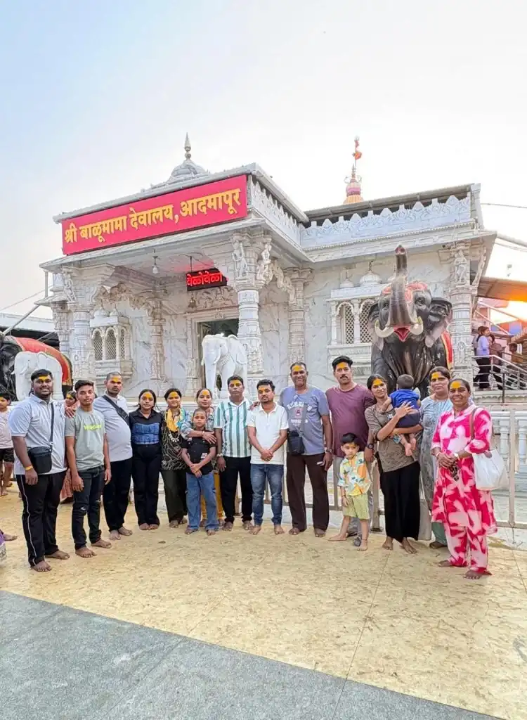 Tour Group at Temple in Maharashtra