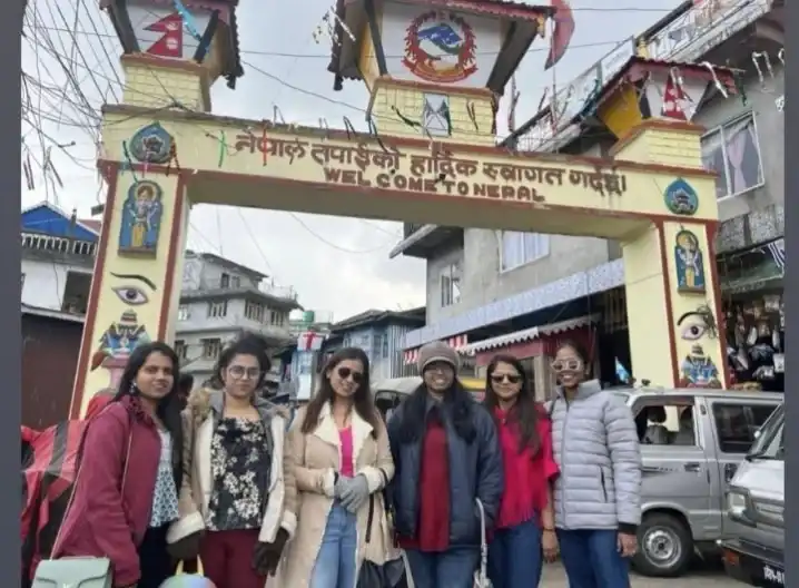Tour Group at Kathmandu Temple Nepal
