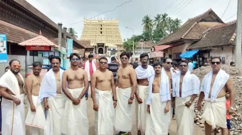 Tour Group in front of Temple South India