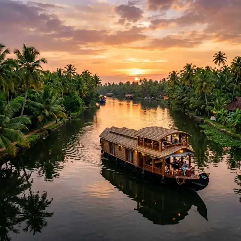 Kerala tea plantation backwaters South India Kovalam lighthouse
